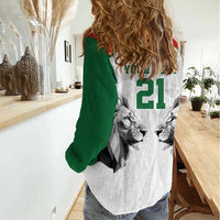 Kenya Rugby Custom Women Casual Shirt White Kenyan 22-23 Motif - Wonder Print Shop