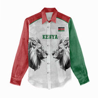 Kenya Rugby Custom Women Casual Shirt White Kenyan 22-23 Motif - Wonder Print Shop