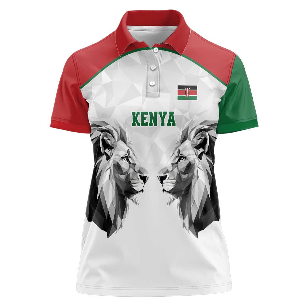 Kenya Rugby Custom Women Polo Shirt White Kenyan 22-23 Motif - Wonder Print Shop
