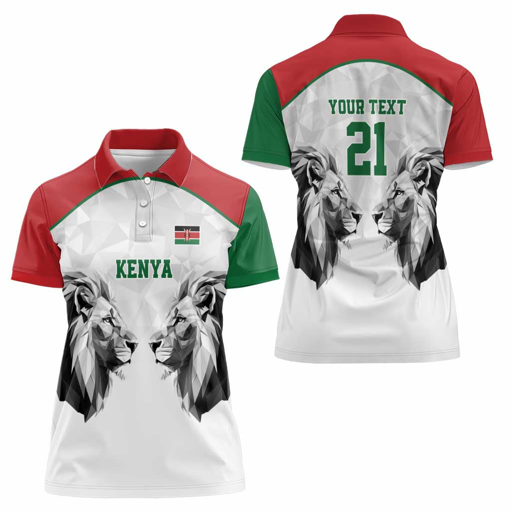 Kenya Rugby Custom Women Polo Shirt White Kenyan 22-23 Motif - Wonder Print Shop