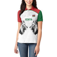Kenya Rugby Custom Women Polo Shirt White Kenyan 22-23 Motif - Wonder Print Shop