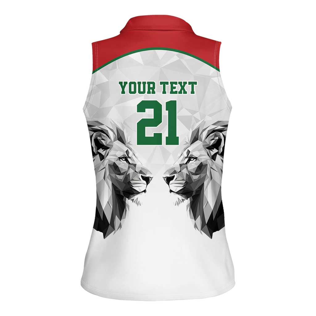 Kenya Rugby Custom Women Sleeveless Polo Shirt White Kenyan 22-23 Motif - Wonder Print Shop