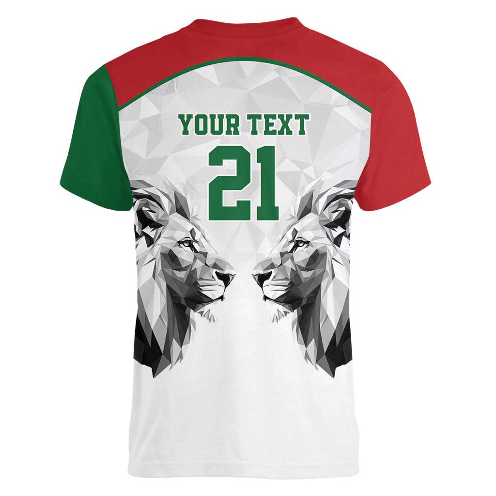 Kenya Rugby Custom Women V-Neck T-Shirt White Kenyan 22-23 Motif - Wonder Print Shop