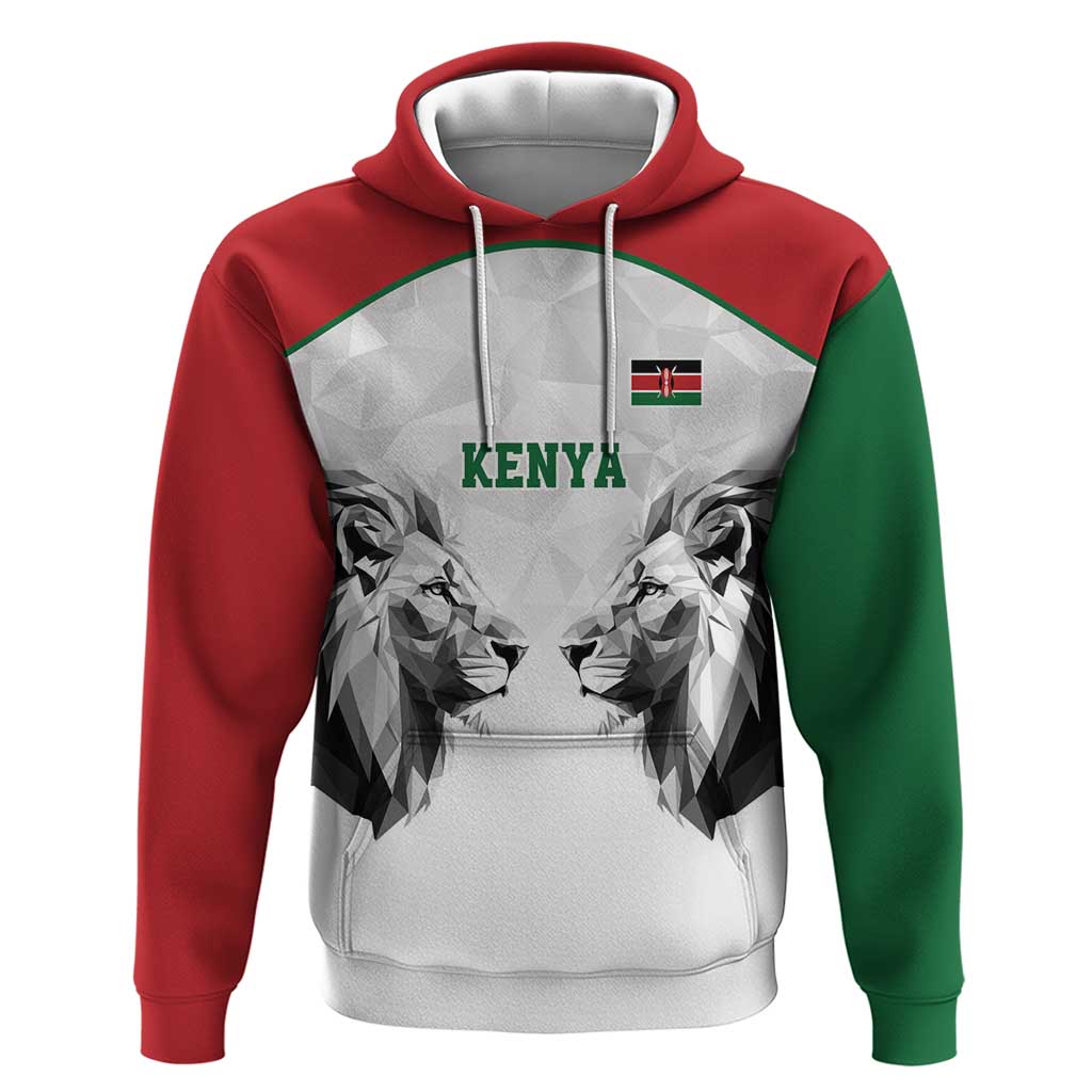 Kenya Rugby Custom Zip Hoodie White Kenyan 22-23 Motif - Wonder Print Shop