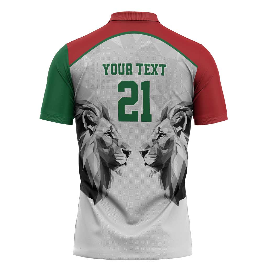 Kenya Rugby Custom Zipper Polo Shirt White Kenyan 22-23 Motif - Wonder Print Shop