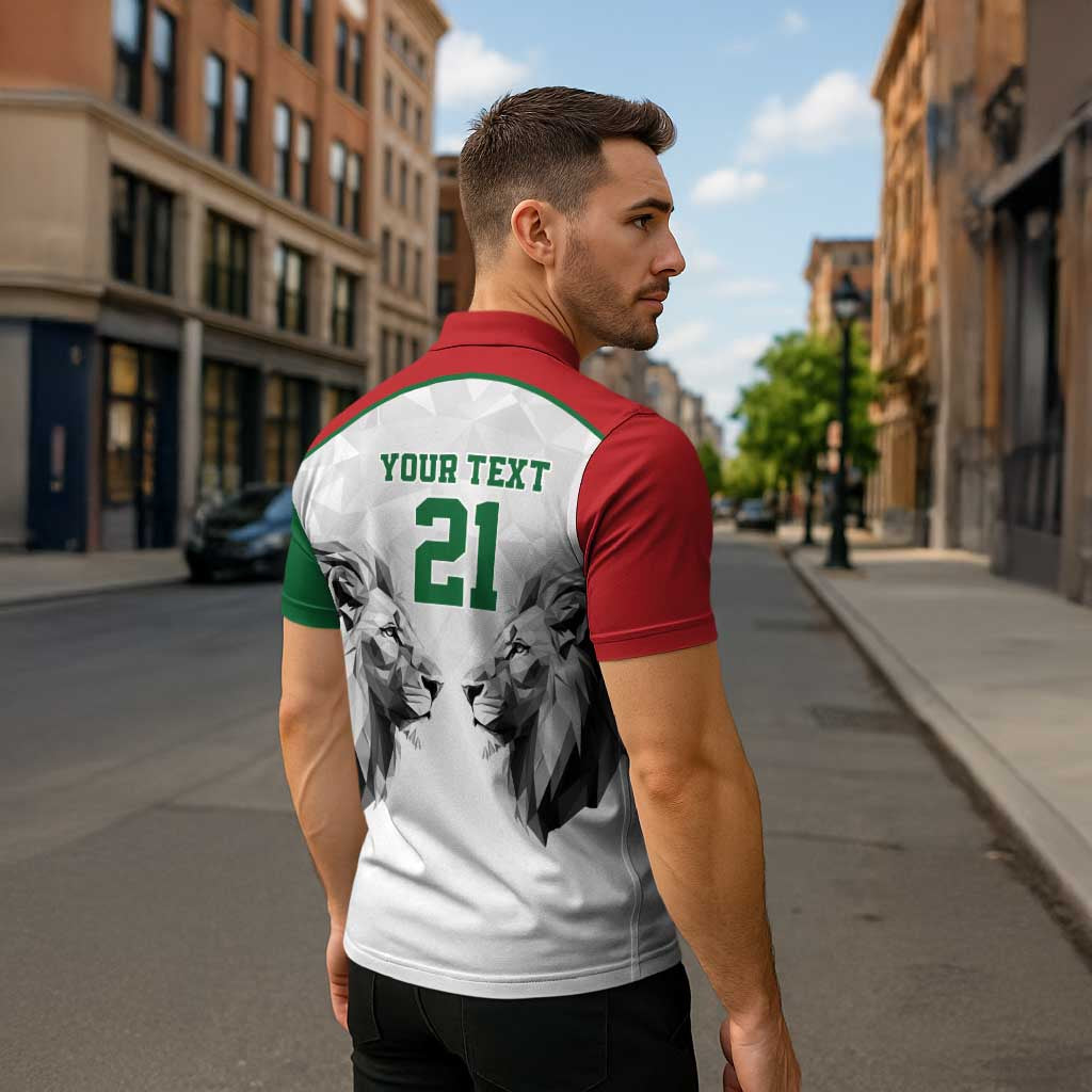 Kenya Rugby Custom Zipper Polo Shirt White Kenyan 22-23 Motif - Wonder Print Shop