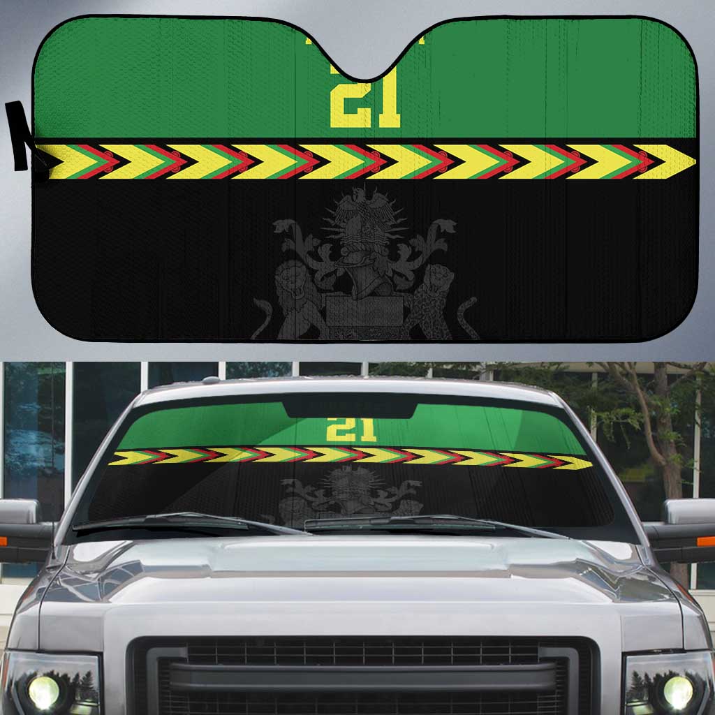 Malawi Cricket Custom Auto Sun Shade Malawi Chevron Pattern - Wonder Print Shop