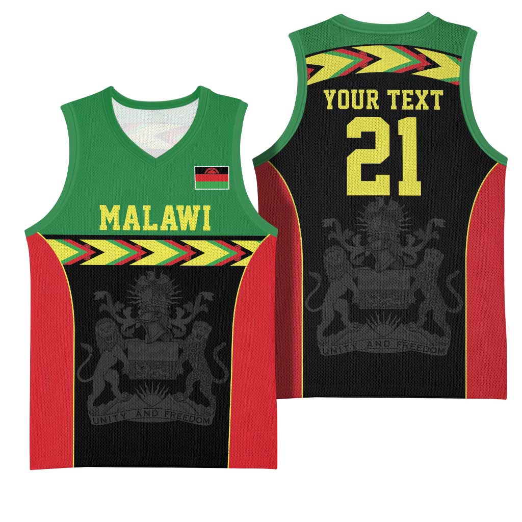 Malawi Cricket Custom Basketball Jersey Malawi Chevron Pattern - Wonder Print Shop