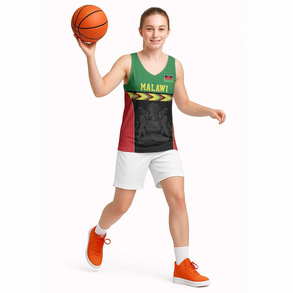 Malawi Cricket Custom Basketball Jersey Malawi Chevron Pattern - Wonder Print Shop