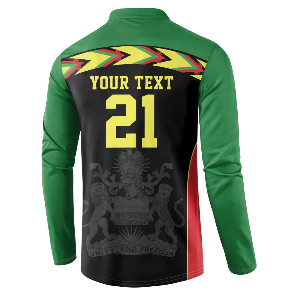 Malawi Cricket Custom Button Sweatshirt Malawi Chevron Pattern - Wonder Print Shop