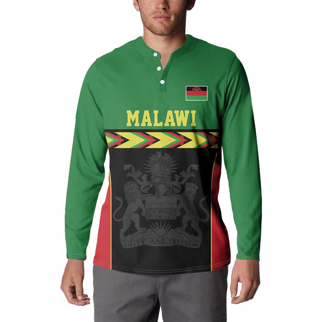 Malawi Cricket Custom Button Sweatshirt Malawi Chevron Pattern - Wonder Print Shop