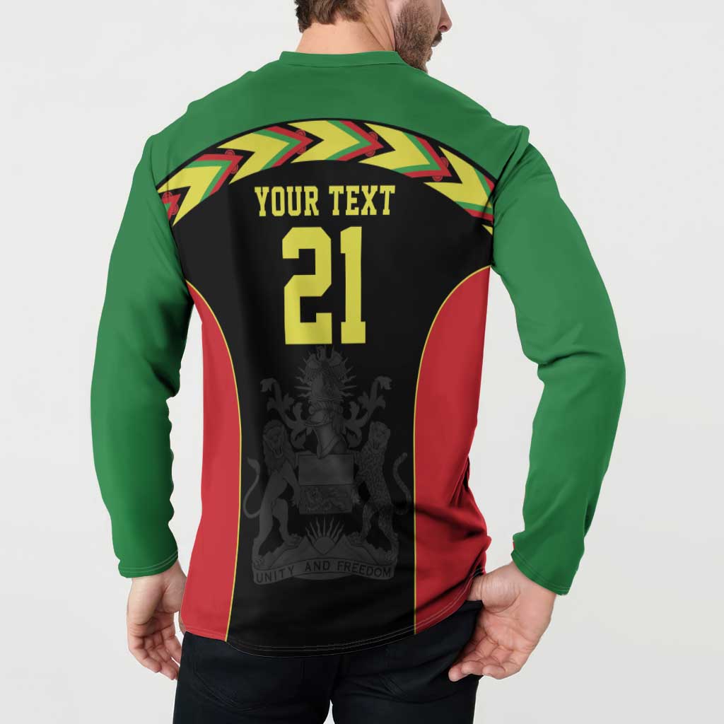 Malawi Cricket Custom Button Sweatshirt Malawi Chevron Pattern - Wonder Print Shop