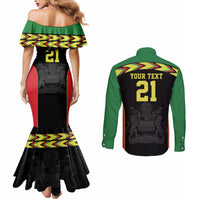 Malawi Cricket Custom Couples Matching Mermaid Dress and Long Sleeve Button Shirt Malawi Chevron Pattern - Wonder Print Shop