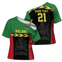 Malawi Cricket Custom Cross Shoulder Shirt Malawi Chevron Pattern - Wonder Print Shop