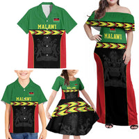 Malawi Cricket Custom Family Matching Off Shoulder Maxi Dress and Hawaiian Shirt Malawi Chevron Pattern - Wonder Print Shop