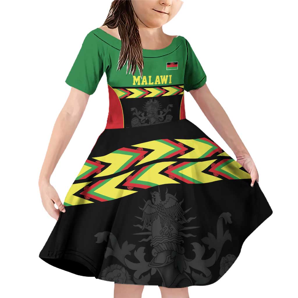 Malawi Cricket Custom Family Matching Off Shoulder Short Dress and Hawaiian Shirt Malawi Chevron Pattern - Wonder Print Shop