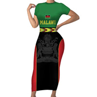 Malawi Cricket Custom Family Matching Short Sleeve Bodycon Dress and Hawaiian Shirt Malawi Chevron Pattern - Wonder Print Shop