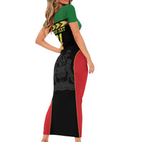 Malawi Cricket Custom Family Matching Short Sleeve Bodycon Dress and Hawaiian Shirt Malawi Chevron Pattern - Wonder Print Shop