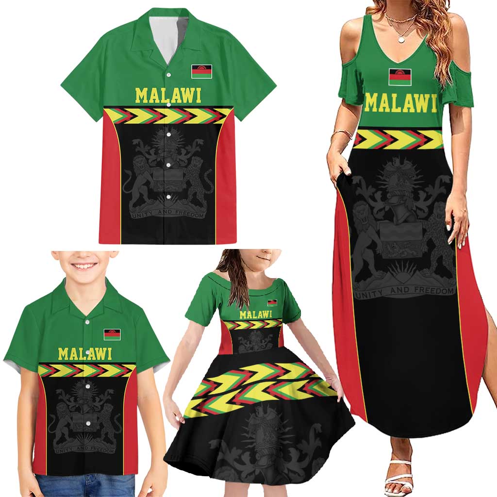 Malawi Cricket Custom Family Matching Summer Maxi Dress and Hawaiian Shirt Malawi Chevron Pattern - Wonder Print Shop