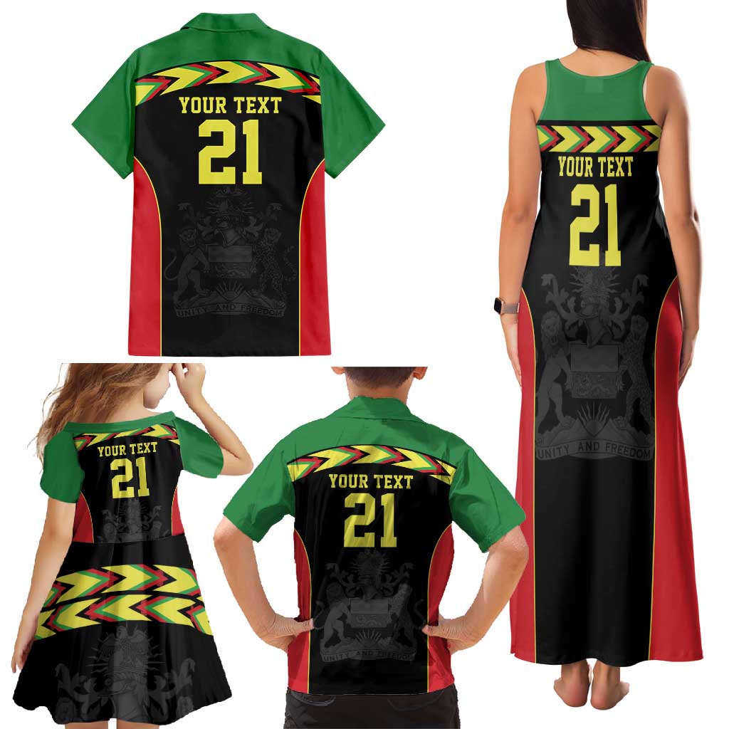Malawi Cricket Custom Family Matching Tank Maxi Dress and Hawaiian Shirt Malawi Chevron Pattern - Wonder Print Shop