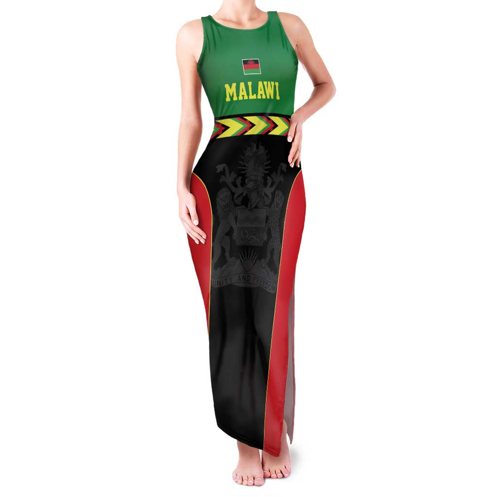 Malawi Cricket Custom Family Matching Tank Maxi Dress and Hawaiian Shirt Malawi Chevron Pattern - Wonder Print Shop