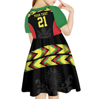 Malawi Cricket Custom Kid Short Sleeve Dress Malawi Chevron Pattern - Wonder Print Shop