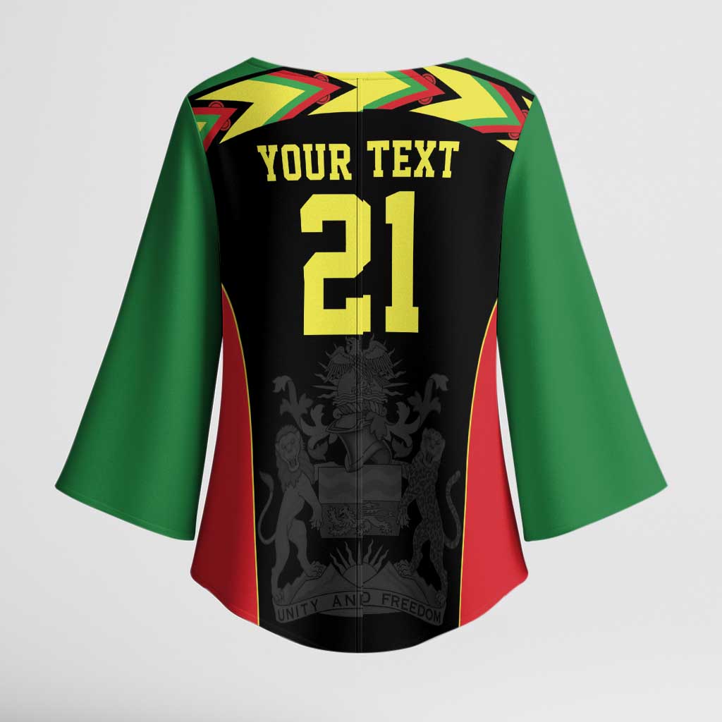 Malawi Cricket Custom Kimono Sleeve Blouse Malawi Chevron Pattern - Wonder Print Shop