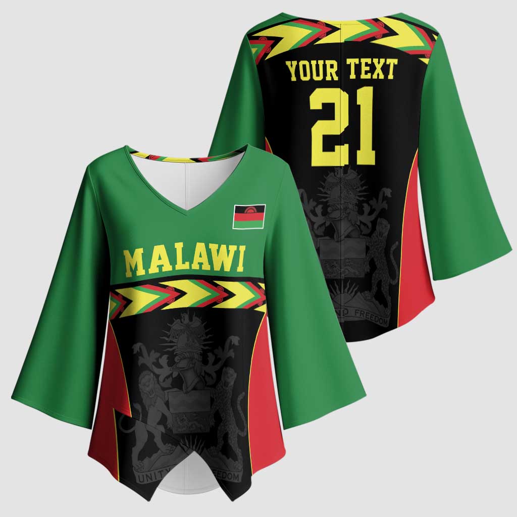 Malawi Cricket Custom Kimono Sleeve Blouse Malawi Chevron Pattern - Wonder Print Shop