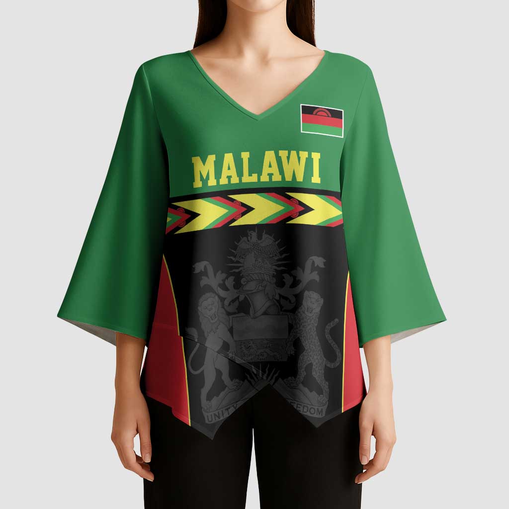 Malawi Cricket Custom Kimono Sleeve Blouse Malawi Chevron Pattern - Wonder Print Shop