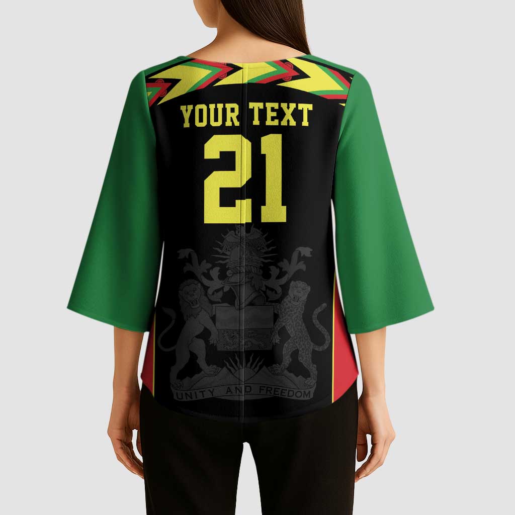 Malawi Cricket Custom Kimono Sleeve Blouse Malawi Chevron Pattern - Wonder Print Shop