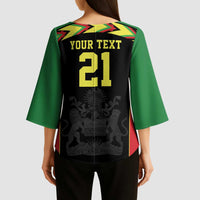 Malawi Cricket Custom Kimono Sleeve Blouse Malawi Chevron Pattern - Wonder Print Shop