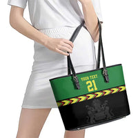 Malawi Cricket Custom Leather Tote Bag Malawi Chevron Pattern - Wonder Print Shop