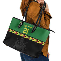 Malawi Cricket Custom Leather Tote Bag Malawi Chevron Pattern - Wonder Print Shop