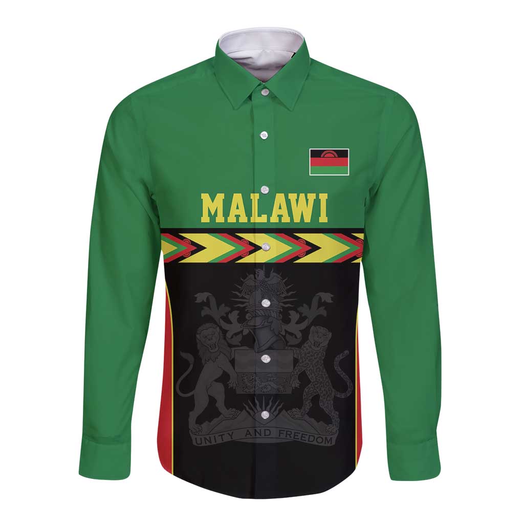 Malawi Cricket Custom Long Sleeve Button Shirt Malawi Chevron Pattern - Wonder Print Shop