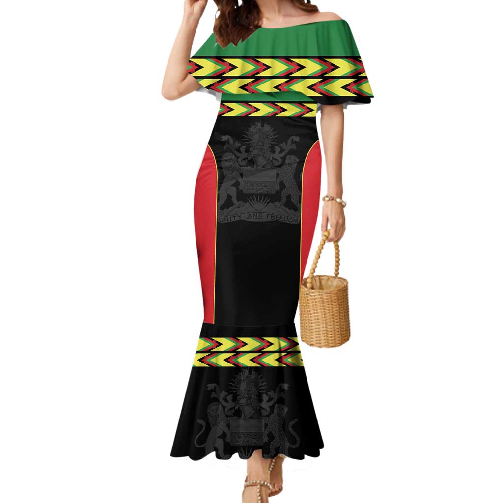 Malawi Cricket Custom Mermaid Dress Malawi Chevron Pattern - Wonder Print Shop