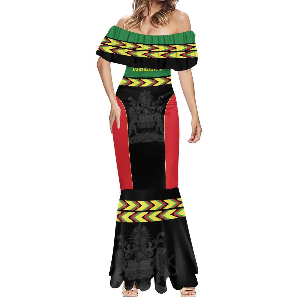 Malawi Cricket Custom Mermaid Dress Malawi Chevron Pattern - Wonder Print Shop