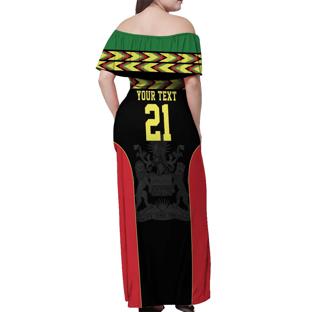 Malawi Cricket Custom Off Shoulder Maxi Dress Malawi Chevron Pattern - Wonder Print Shop
