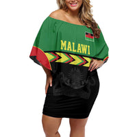 Malawi Cricket Custom Off Shoulder Short Dress Malawi Chevron Pattern - Wonder Print Shop