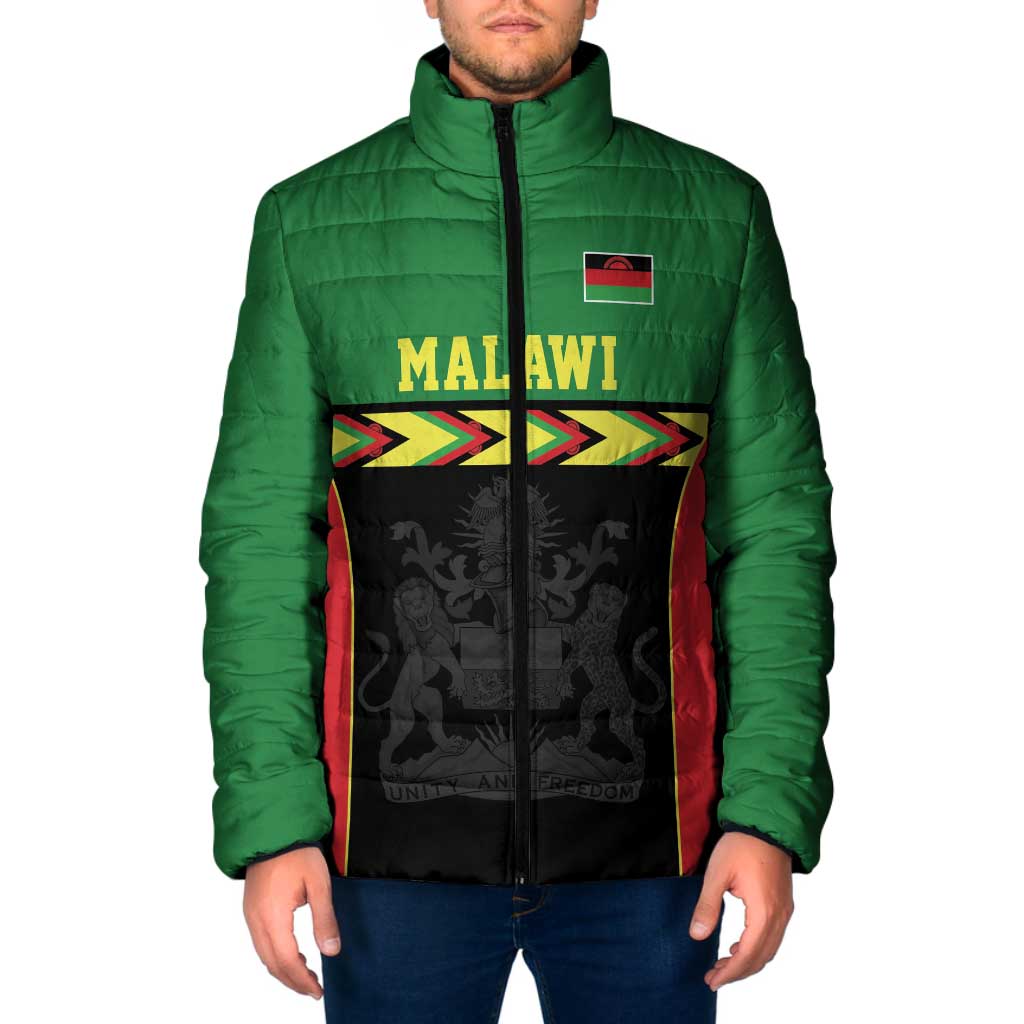 Malawi Cricket Custom Padded Jacket Malawi Chevron Pattern - Wonder Print Shop