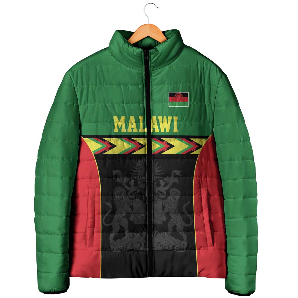 Malawi Cricket Custom Padded Jacket Malawi Chevron Pattern - Wonder Print Shop