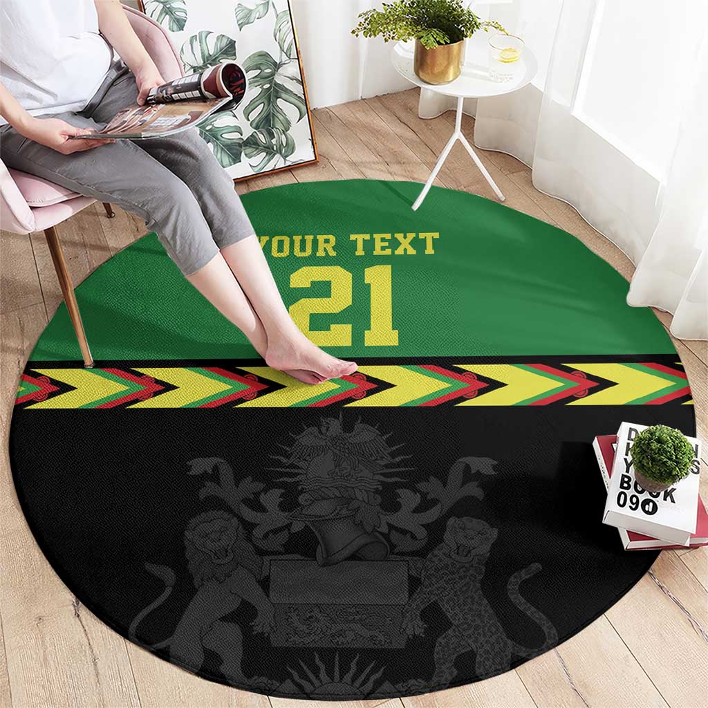 Malawi Cricket Custom Round Carpet Malawi Chevron Pattern - Wonder Print Shop