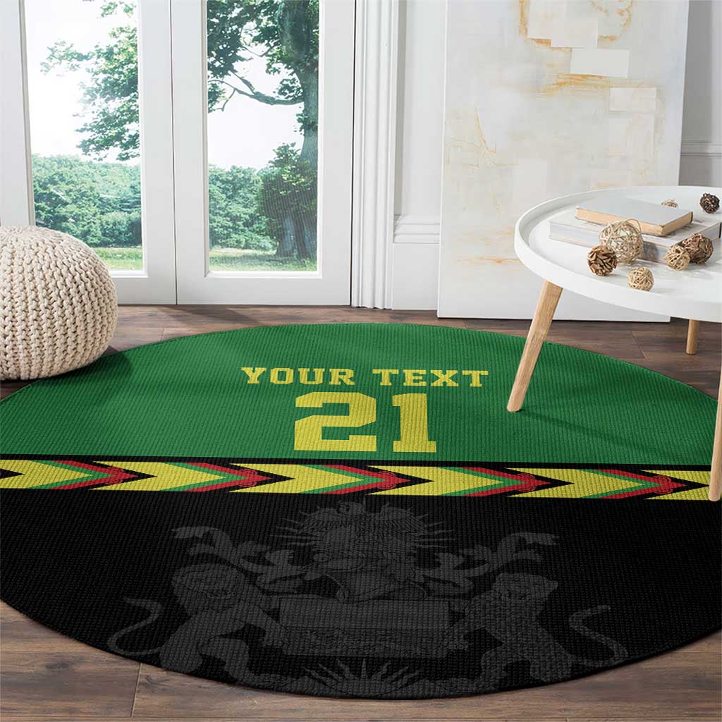 Malawi Cricket Custom Round Carpet Malawi Chevron Pattern - Wonder Print Shop