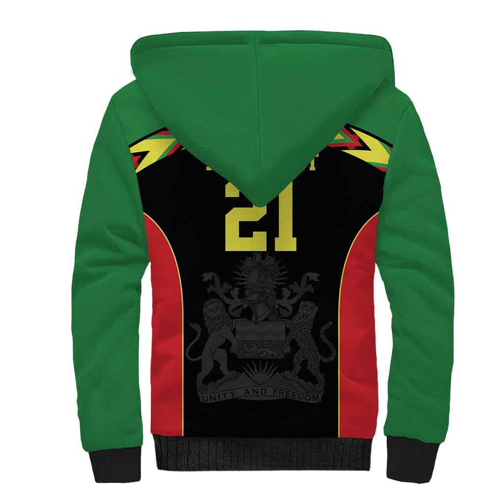Malawi Cricket Custom Sherpa Hoodie Malawi Chevron Pattern - Wonder Print Shop