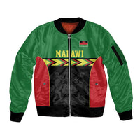 Malawi Cricket Custom Sleeve Zip Bomber Jacket Malawi Chevron Pattern - Wonder Print Shop
