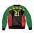 Malawi Cricket Custom Sleeve Zip Bomber Jacket Malawi Chevron Pattern - Wonder Print Shop