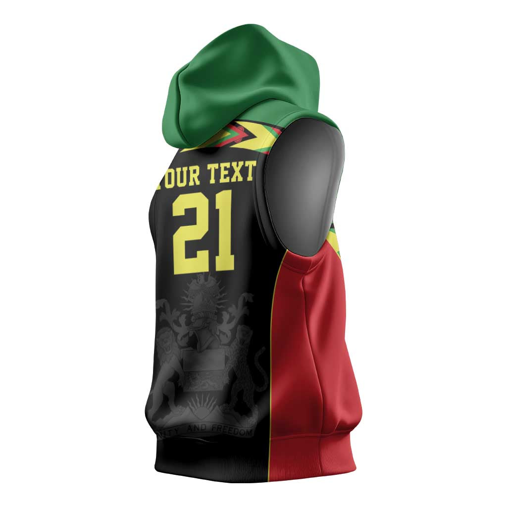 Malawi Cricket Custom Sleeveless Hoodie Malawi Chevron Pattern - Wonder Print Shop
