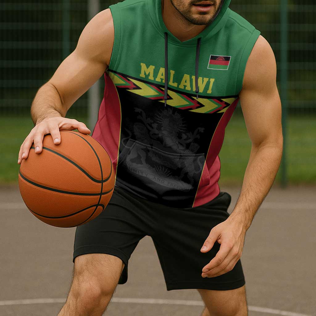 Malawi Cricket Custom Sleeveless Hoodie Malawi Chevron Pattern - Wonder Print Shop