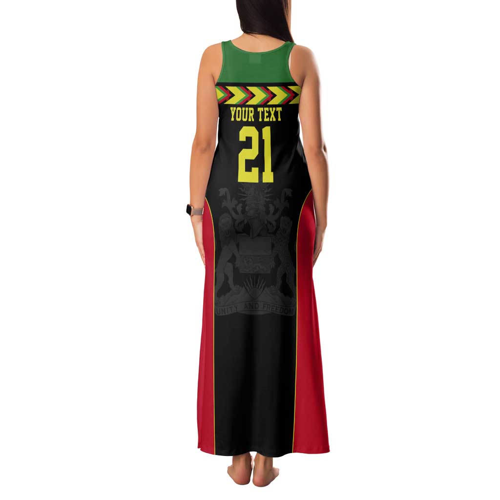 Malawi Cricket Custom Tank Maxi Dress Malawi Chevron Pattern - Wonder Print Shop