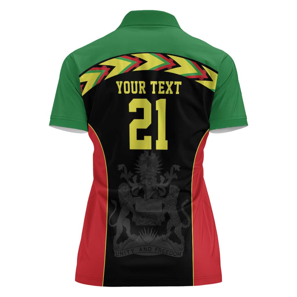 Malawi Cricket Custom Women Polo Shirt Malawi Chevron Pattern - Wonder Print Shop