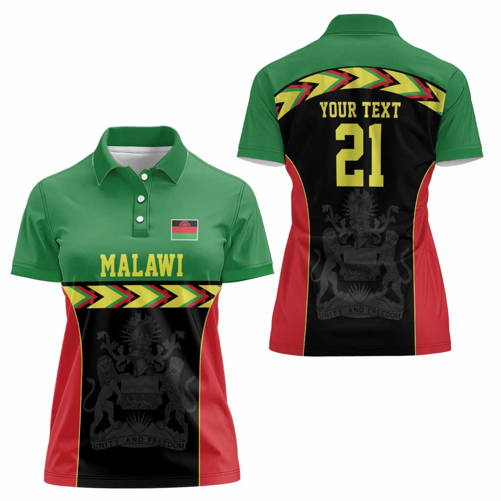 Malawi Cricket Custom Women Polo Shirt Malawi Chevron Pattern - Wonder Print Shop
